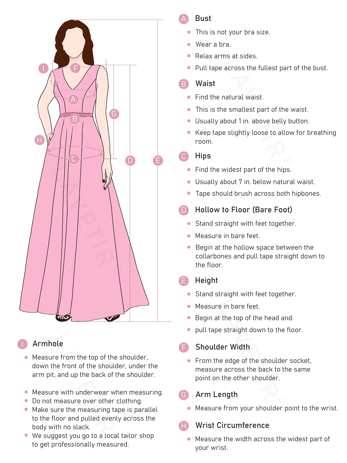 dress measurement guide